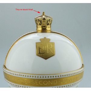 John Wadsworth Limited Edition Minton porcelain Orb Crowning of QEII Commemorative C.1952