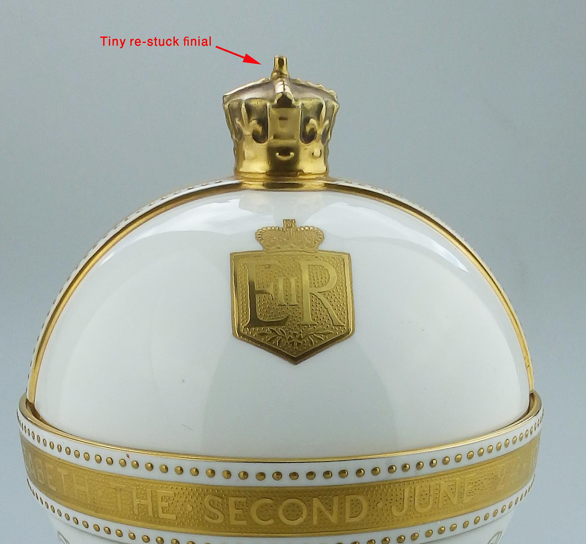 John Wadsworth Limited Edition Minton porcelain Orb Crowning of QEII Commemorative C.1952