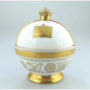 John Wadsworth Limited Edition Minton porcelain Orb Crowning of QEII Commemorative C.1952