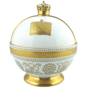 John Wadsworth Limited Edition Minton porcelain Orb Crowning of QEII Commemorative C.1952