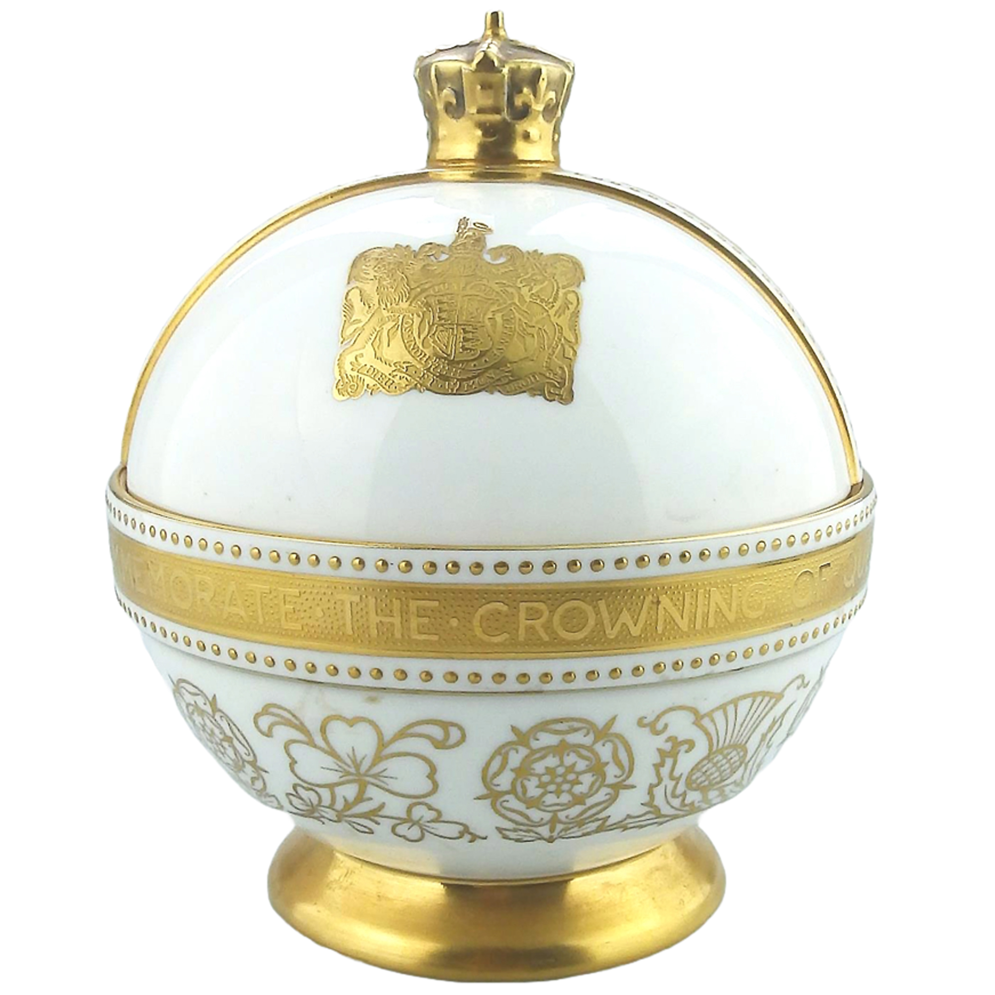 John Wadsworth Limited Edition Minton porcelain Orb Crowning of QEII Commemorative C.1952