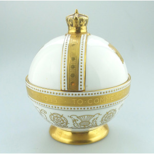 John Wadsworth Limited Edition Minton porcelain Orb Crowning of QEII Commemorative C.1952