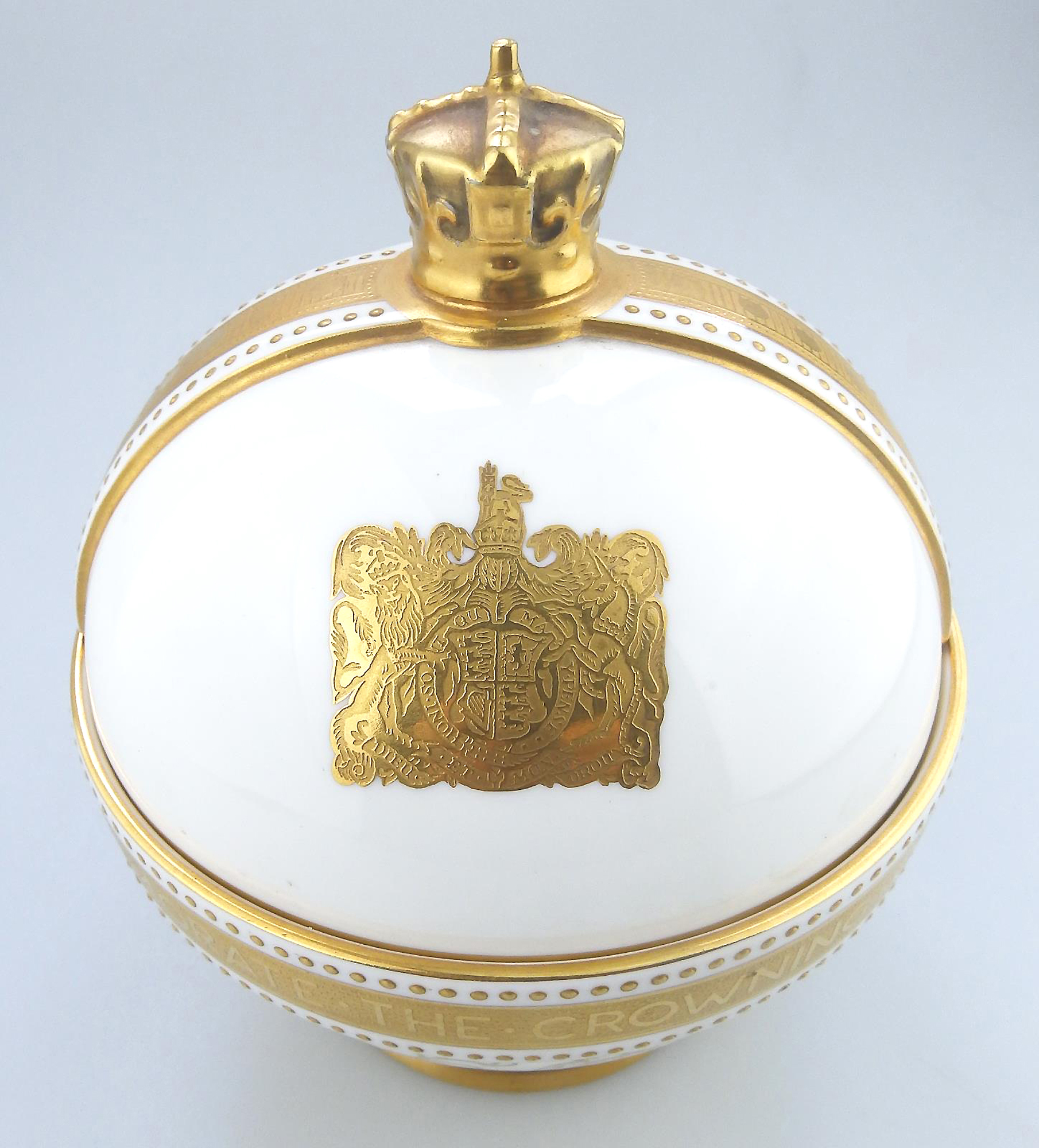 John Wadsworth Limited Edition Minton porcelain Orb Crowning of QEII Commemorative C.1952