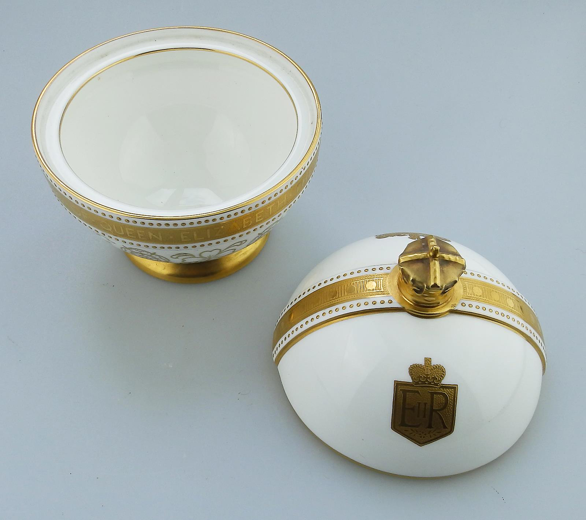 John Wadsworth Limited Edition Minton porcelain Orb Crowning of QEII Commemorative C.1952