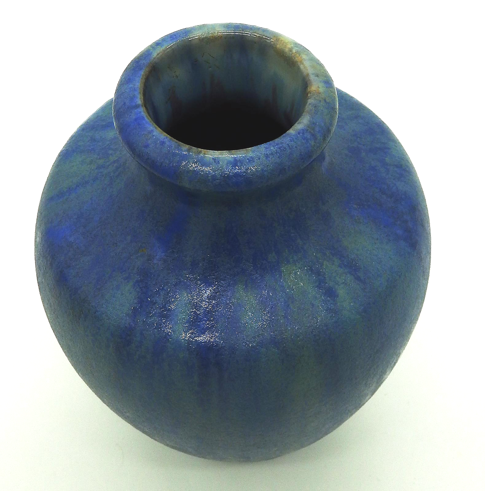 An antique French Art Deco pottery Pierrefonds crystalline glaze Vase C. 1920's
