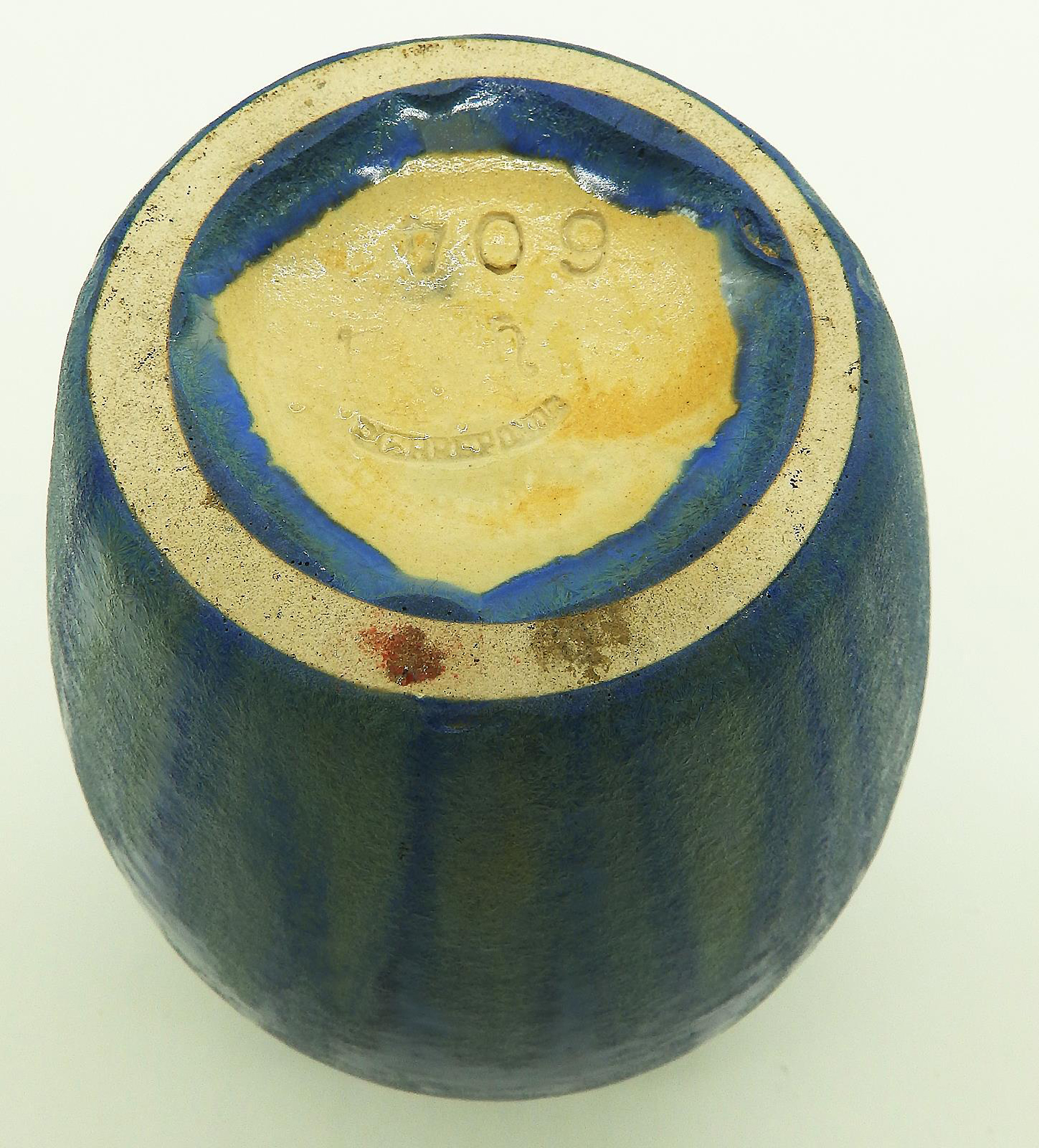 An antique French Art Deco pottery Pierrefonds crystalline glaze Vase C. 1920's
