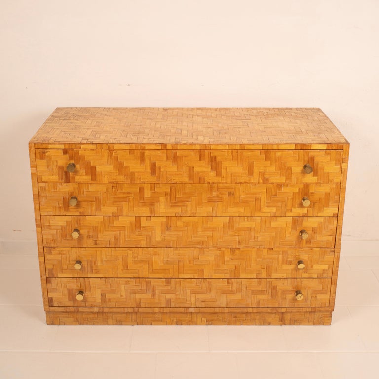 Pressed Bamboo Chest of Drawers by Southern Nurseries, 1970