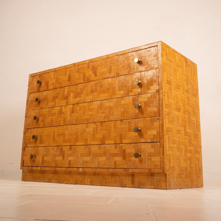 Pressed Bamboo Chest of Drawers by Southern Nurseries, 1970