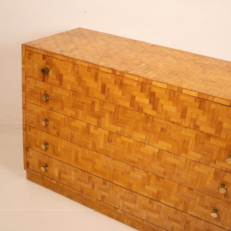 Pressed Bamboo Chest of Drawers by Southern Nurseries, 1970