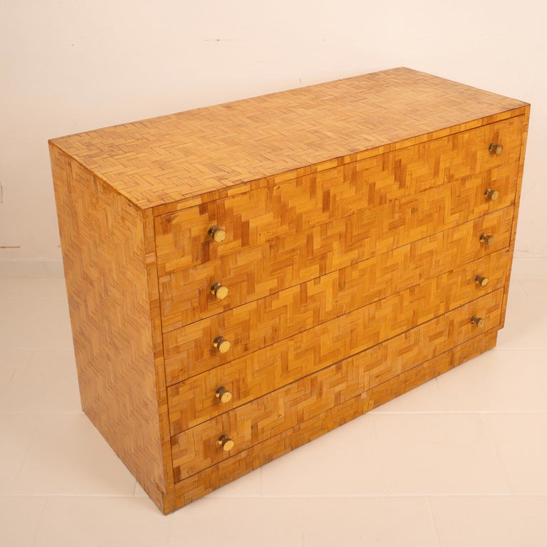 Pressed Bamboo Chest of Drawers by Southern Nurseries, 1970
