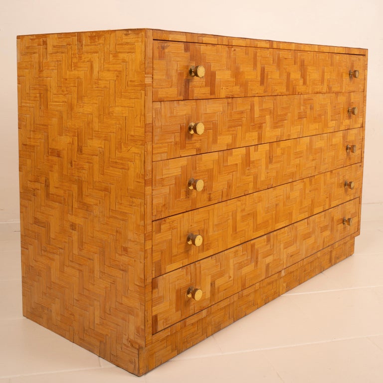 Pressed Bamboo Chest of Drawers by Southern Nurseries, 1970