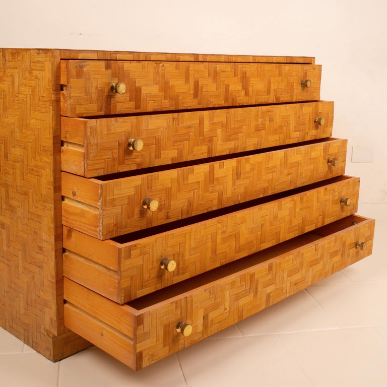 Pressed Bamboo Chest of Drawers by Southern Nurseries, 1970