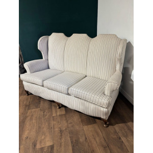 Queen Anne Style Triple Camel Back Sofa