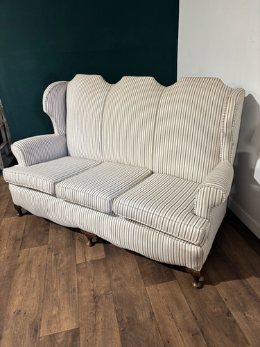Queen Anne Style Triple Camel Back Sofa