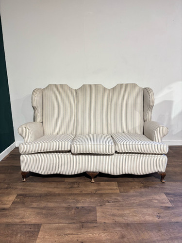 Queen Anne Style Triple Camel Back Sofa