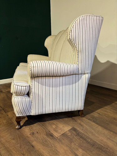 Queen Anne Style Triple Camel Back Sofa