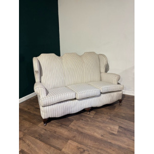 Queen Anne Style Triple Camel Back Sofa