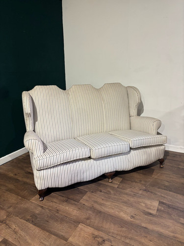 Queen Anne Style Triple Camel Back Sofa