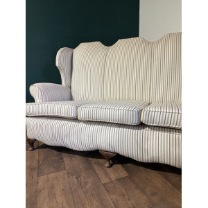 Queen Anne Style Triple Camel Back Sofa