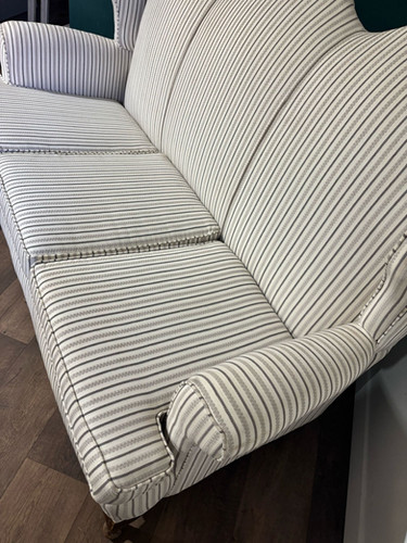 Queen Anne Style Triple Camel Back Sofa