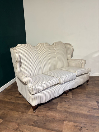 Queen Anne Style Triple Camel Back Sofa