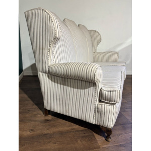 Queen Anne Style Triple Camel Back Sofa