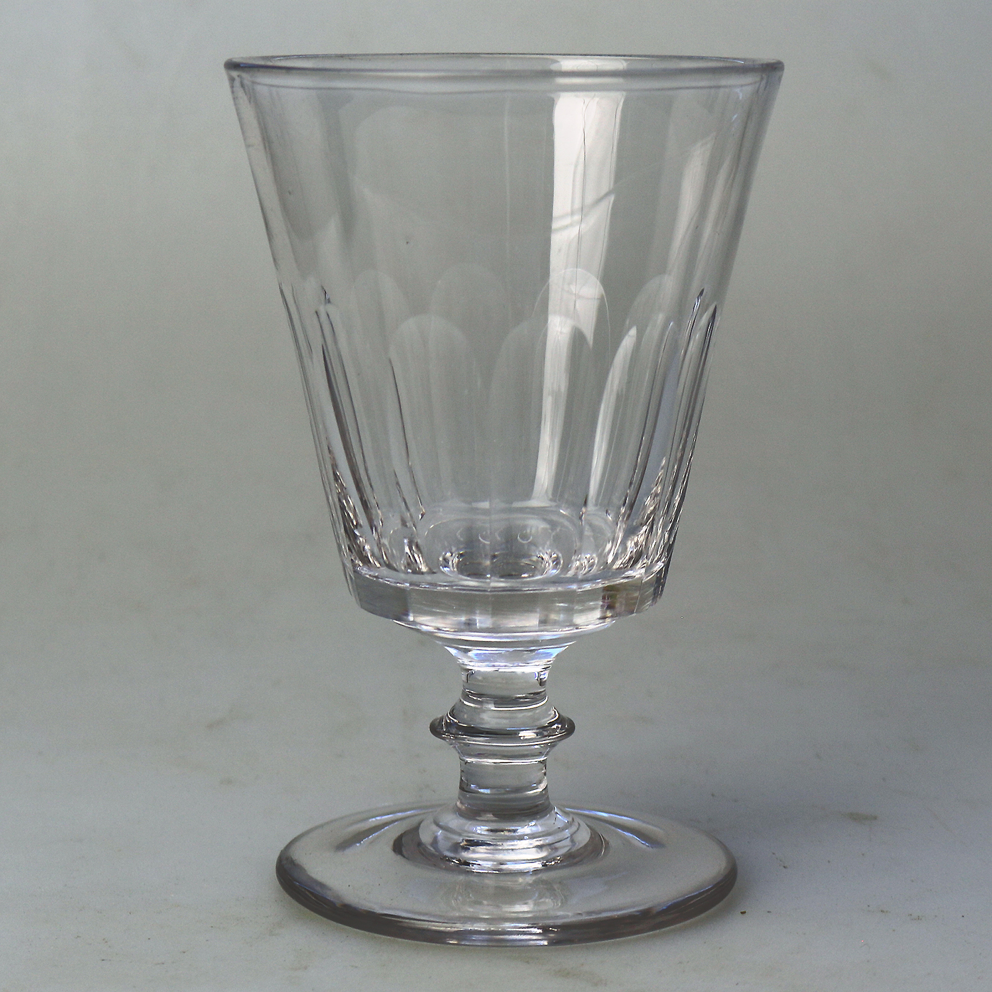 A good antique stemware cut glass Rummer Goblet / Wine Glass C.19thC