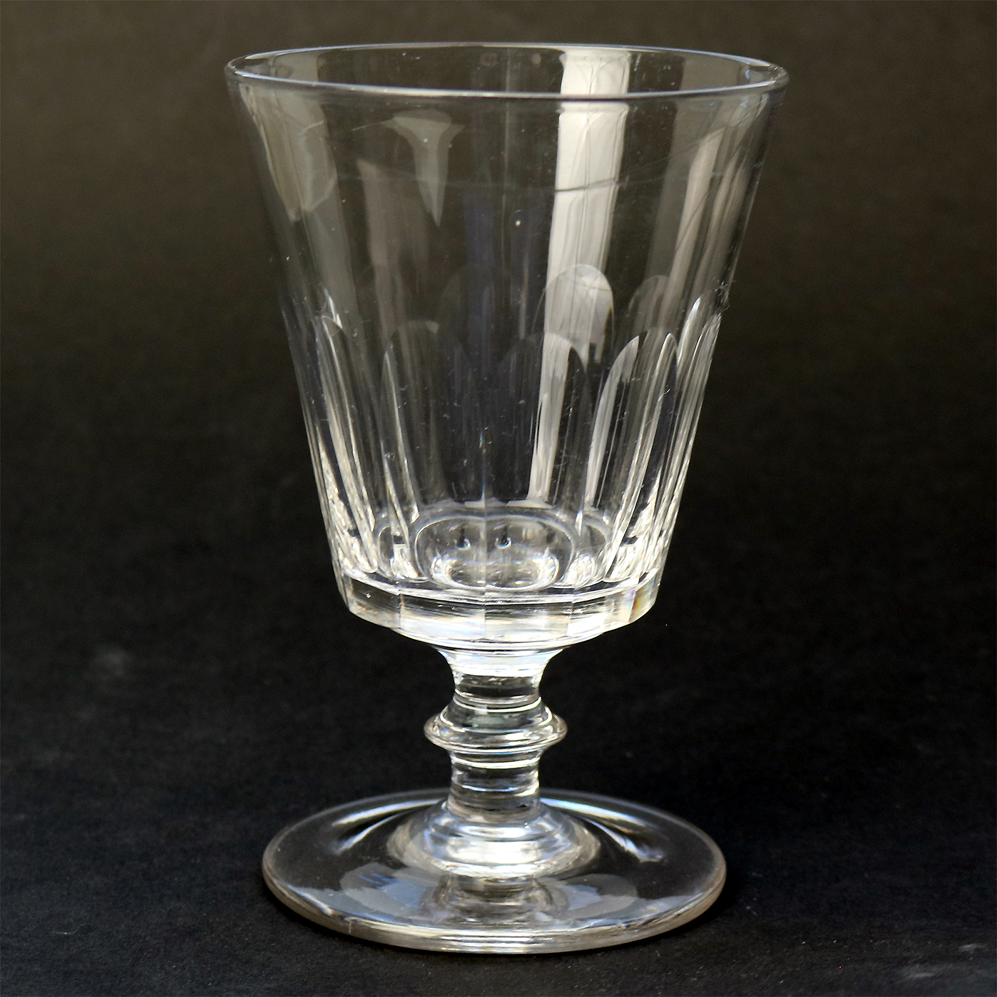 A good antique stemware cut glass Rummer Goblet / Wine Glass C.19thC