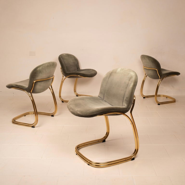 "Sabrina" Brass Chairs Limited Edition by Giorgio Rinaldi for RIMa Padova 1970
