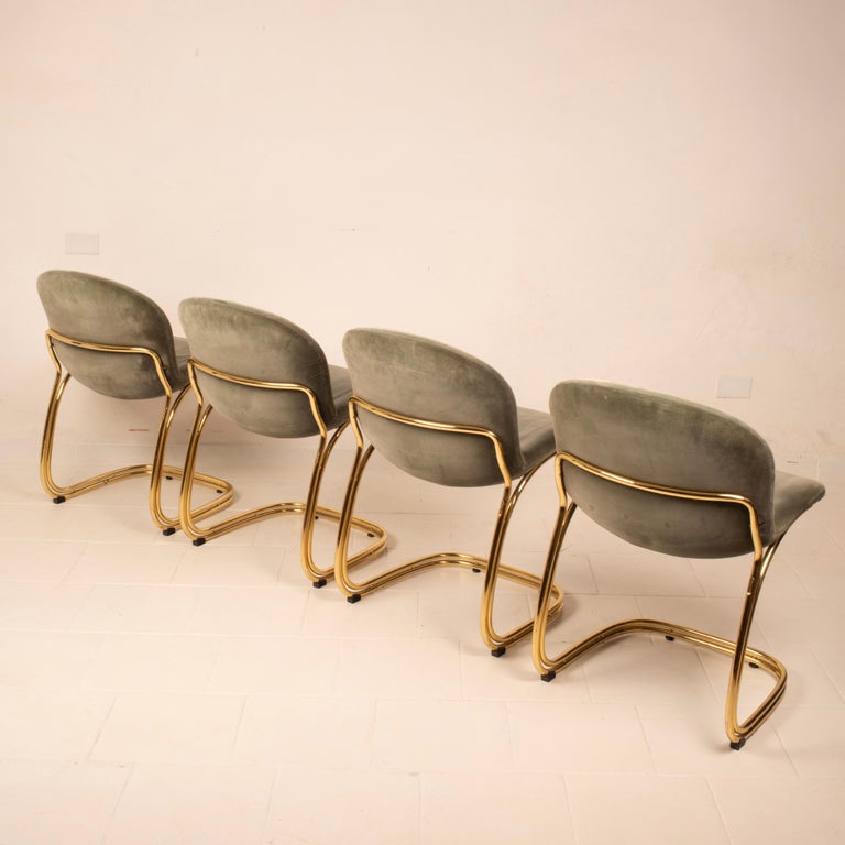 "Sabrina" Brass Chairs Limited Edition by Giorgio Rinaldi for RIMa Padova 1970