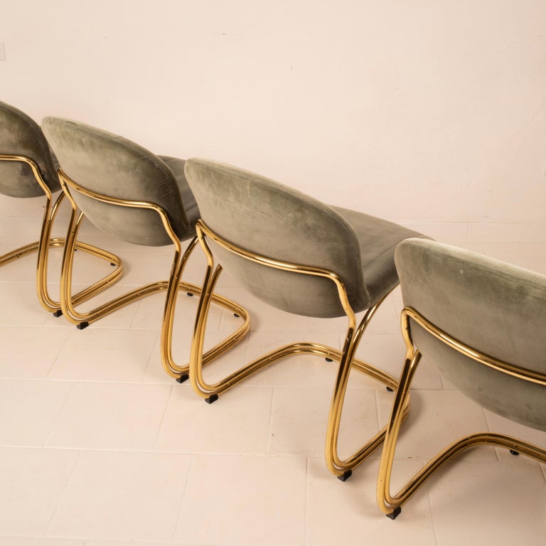 "Sabrina" Brass Chairs Limited Edition by Giorgio Rinaldi for RIMa Padova 1970