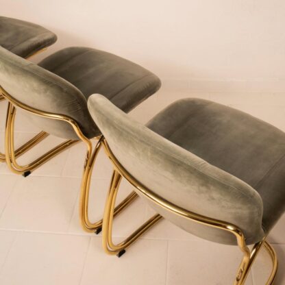 "Sabrina" Brass Chairs Limited Edition by Giorgio Rinaldi for RIMa Padova 1970