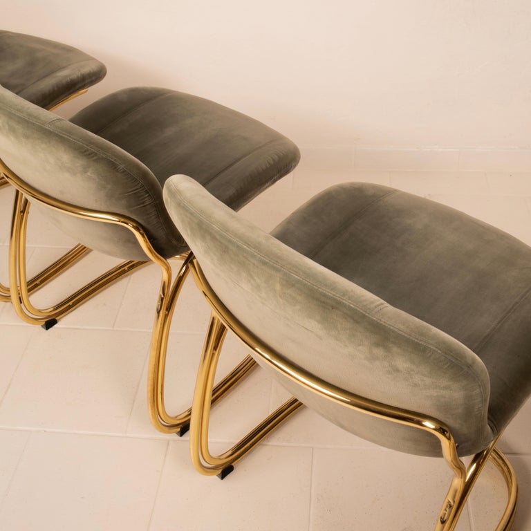 "Sabrina" Brass Chairs Limited Edition by Giorgio Rinaldi for RIMa Padova 1970