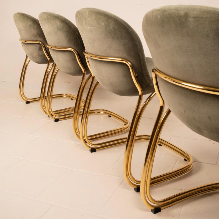 "Sabrina" Brass Chairs Limited Edition by Giorgio Rinaldi for RIMa Padova 1970