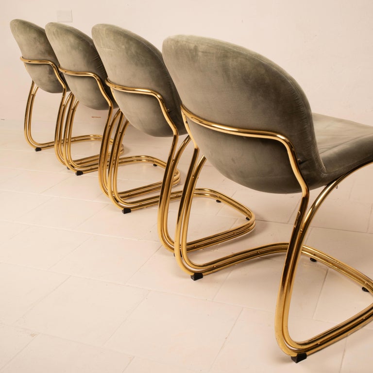 "Sabrina" Brass Chairs Limited Edition by Giorgio Rinaldi for RIMa Padova 1970