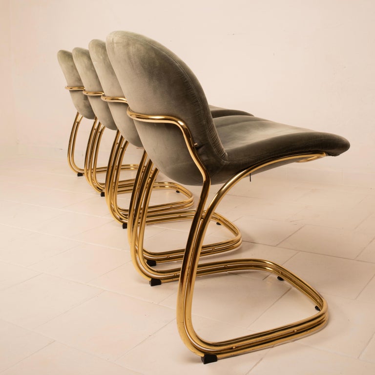 "Sabrina" Brass Chairs Limited Edition by Giorgio Rinaldi for RIMa Padova 1970