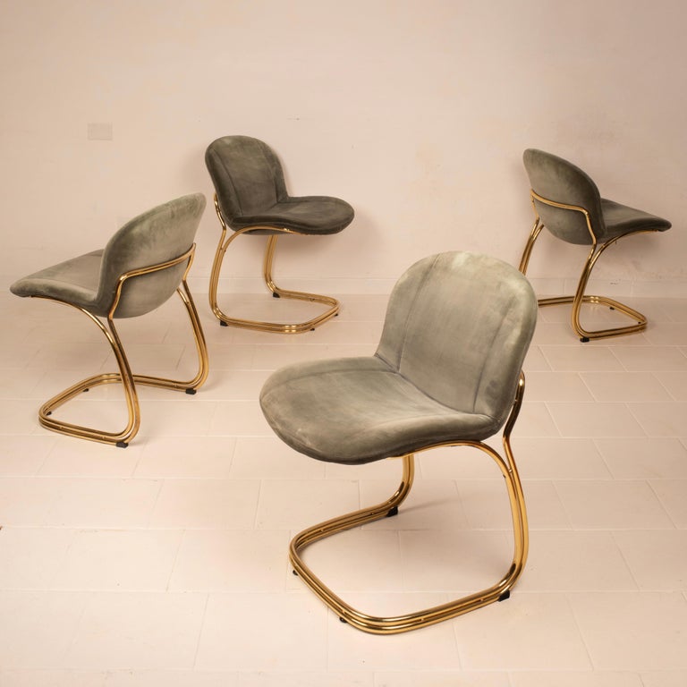 "Sabrina" Brass Chairs Limited Edition by Giorgio Rinaldi for RIMa Padova 1970