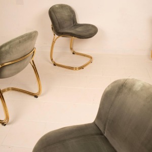 "Sabrina" Brass Chairs Limited Edition by Giorgio Rinaldi for RIMa Padova 1970