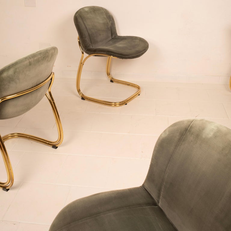 "Sabrina" Brass Chairs Limited Edition by Giorgio Rinaldi for RIMa Padova 1970