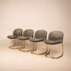 "Sabrina" Brass Chairs Limited Edition by Giorgio Rinaldi for RIMa Padova 1970