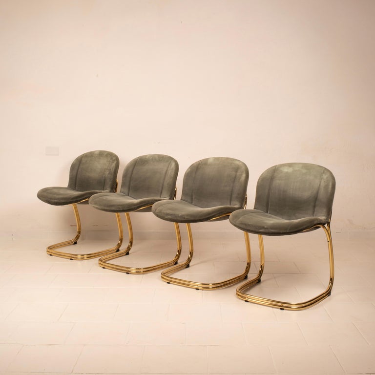 "Sabrina" Brass Chairs Limited Edition by Giorgio Rinaldi for RIMa Padova 1970