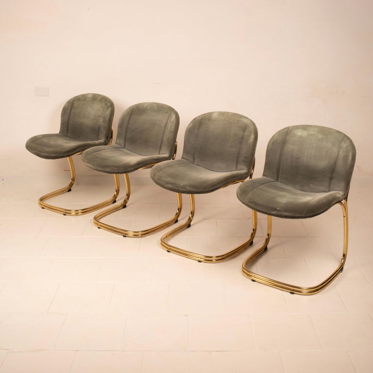 "Sabrina" Brass Chairs Limited Edition by Giorgio Rinaldi for RIMa Padova 1970