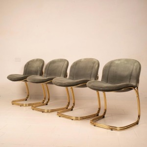 "Sabrina" Brass Chairs Limited Edition by Giorgio Rinaldi for RIMa Padova 1970