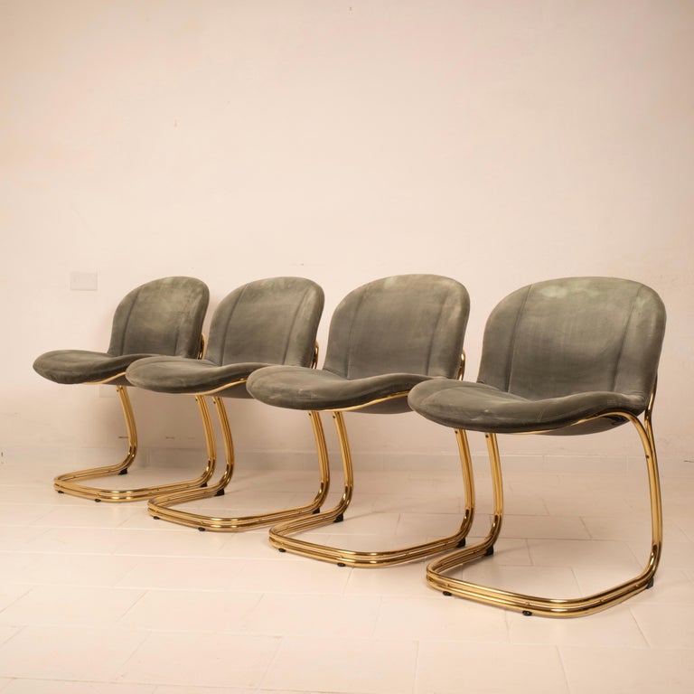 "Sabrina" Brass Chairs Limited Edition by Giorgio Rinaldi for RIMa Padova 1970