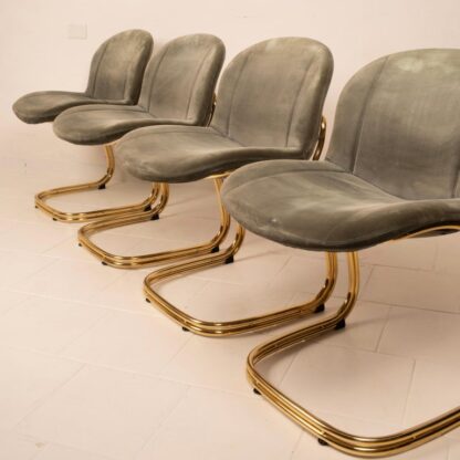 "Sabrina" Brass Chairs Limited Edition by Giorgio Rinaldi for RIMa Padova 1970