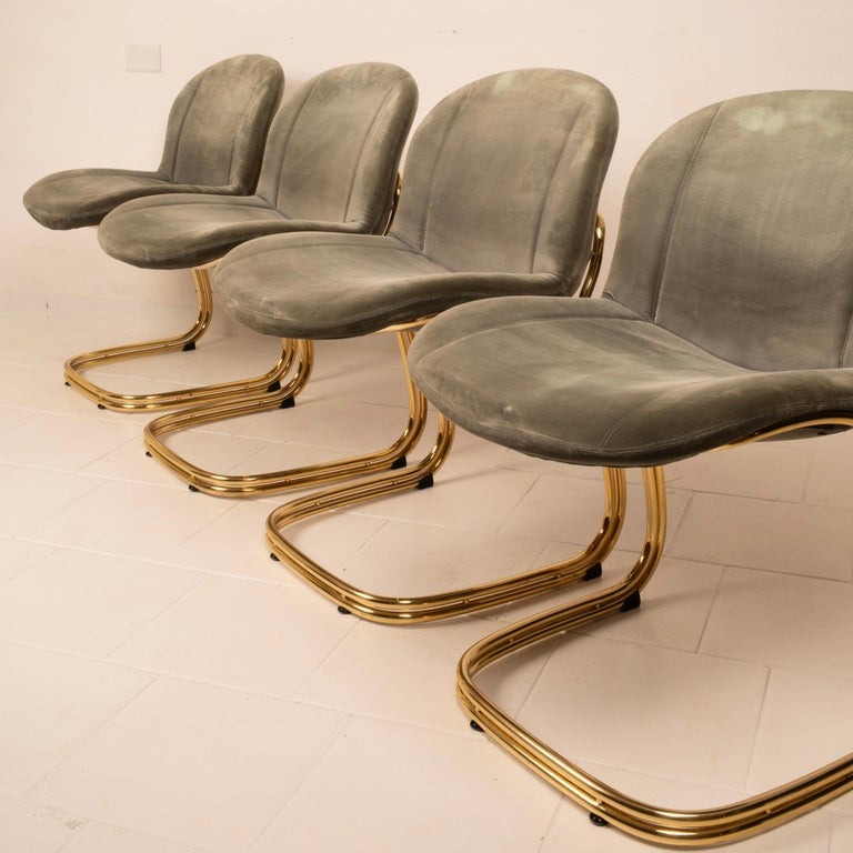 "Sabrina" Brass Chairs Limited Edition by Giorgio Rinaldi for RIMa Padova 1970