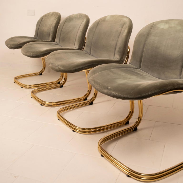 "Sabrina" Brass Chairs Limited Edition by Giorgio Rinaldi for RIMa Padova 1970