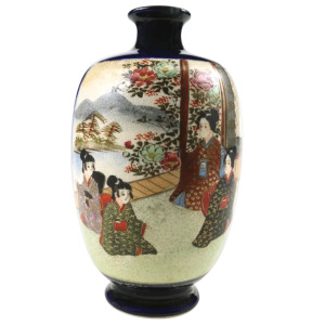 An antique Japanese Satsuma hand-painted ceramic Vase 2 C.1900
