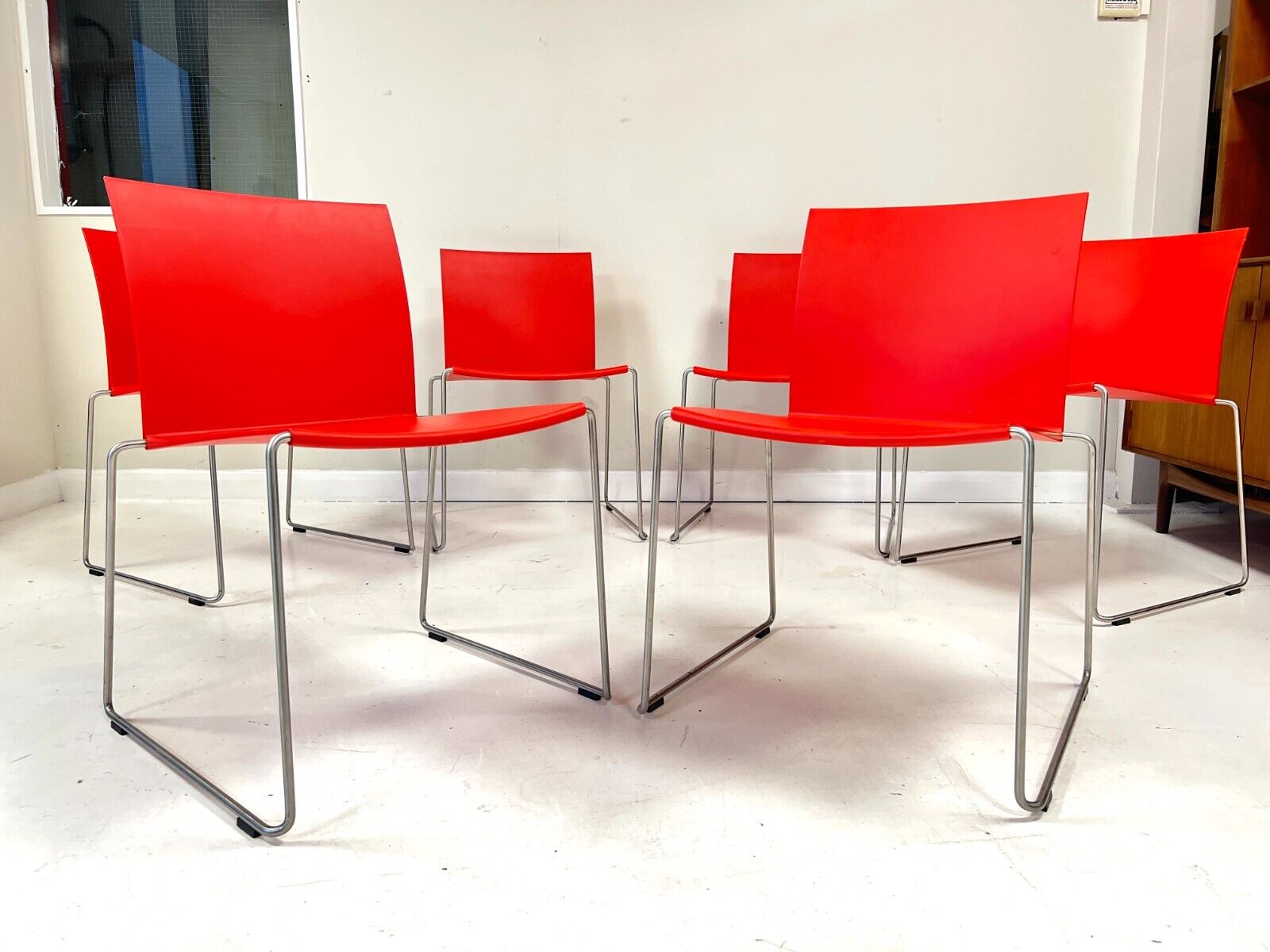 Set of 8, MDF Italia, M1 Stacking Dining Chair