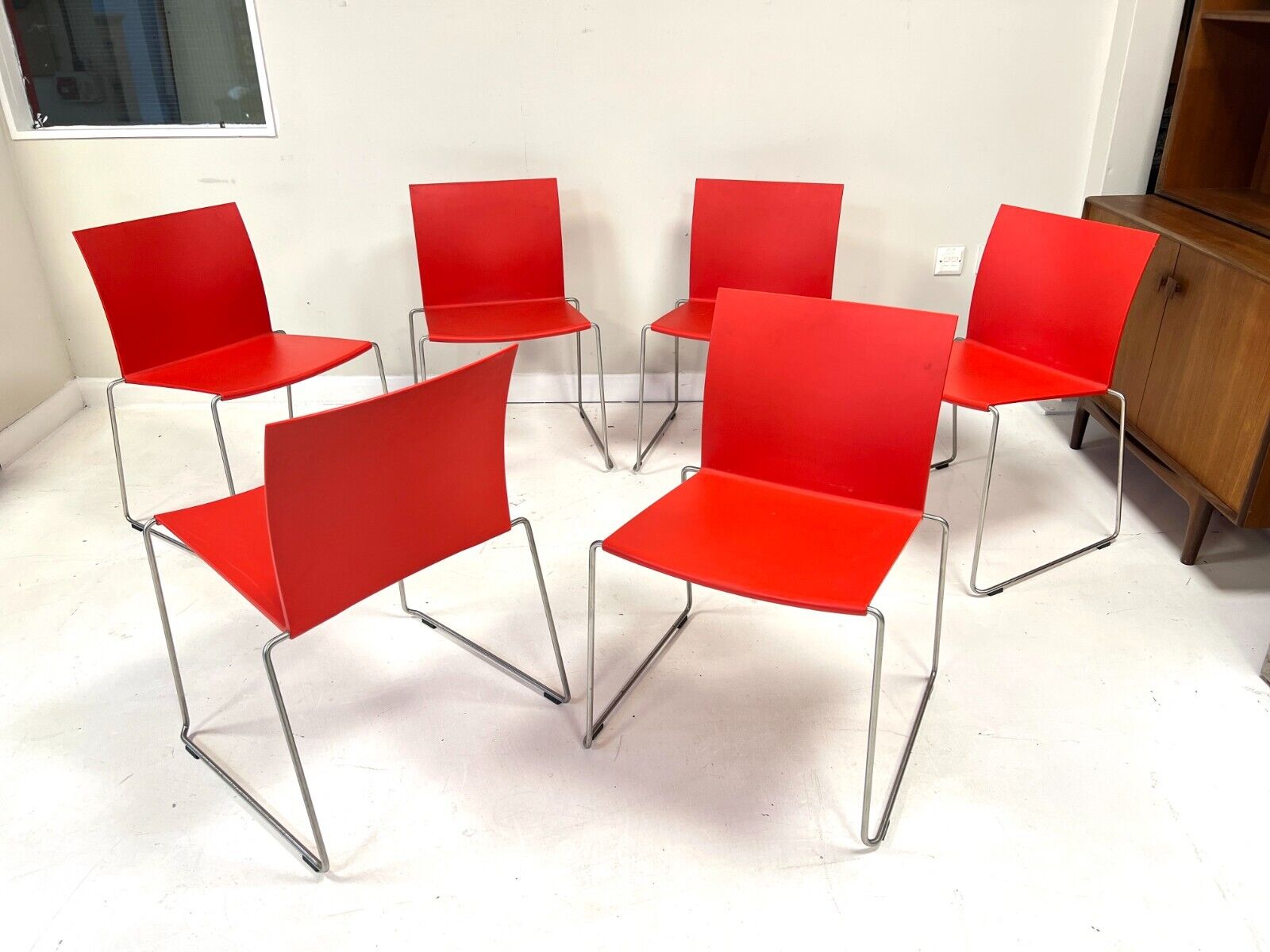 Set of 8, MDF Italia, M1 Stacking Dining Chair